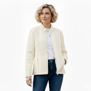 PENDLETON Quilted Zig-Zag Jacket Zip Front High Collar Women's Size Large